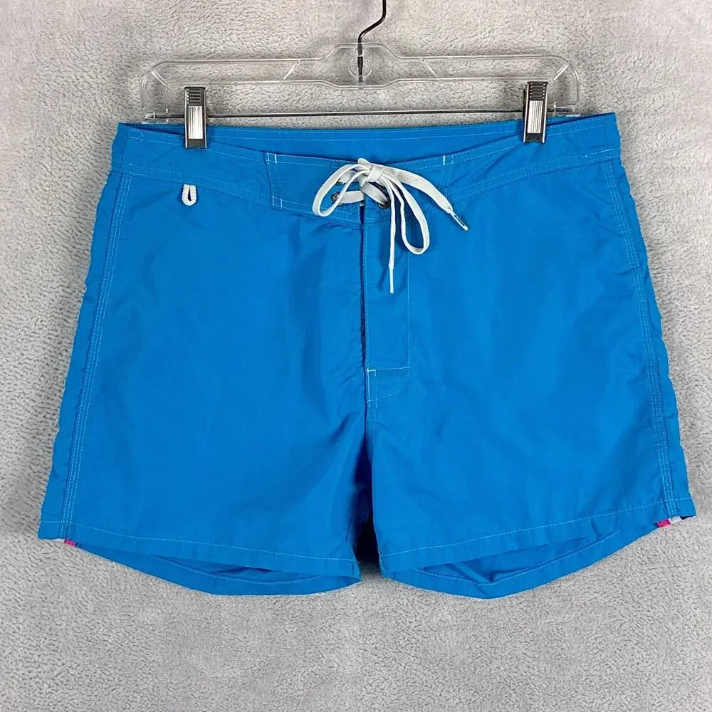 Sundek Board Shorts Mens 30 Blue Nylon Mesh Lined Swim Trunks Surf Beach Pool